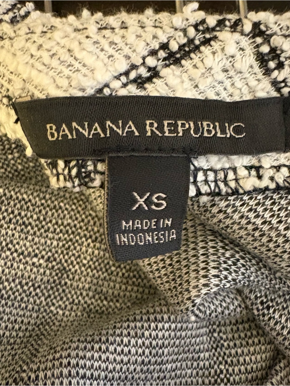 Banana Republic Black & White Windowpane Ruffle-Trim Midi Dress - Picture 4 of 5